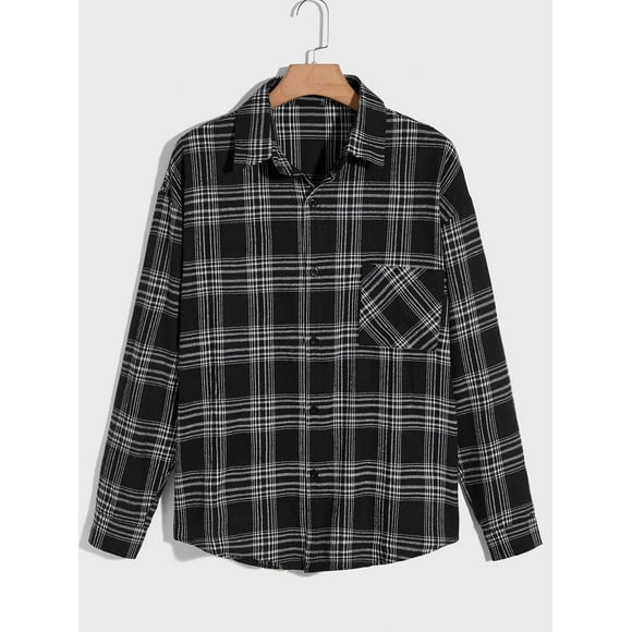 EspTmall Plaid Shirt Winter Flannel Black White Plaid Shirt Men Shirts Long Sleeve Cotton Male Check Shirts Blue M United States EspTmall Plaid Shirt Winter Flannel Black White Plaid Shirt Men Shirts Long Sleeve Cotton Male Check Shirts Blue M United States